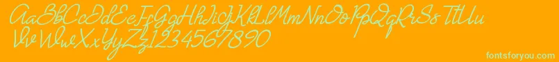 Gemmo Font – Green Fonts on Orange Background