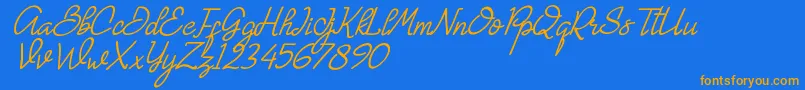 Gemmo Font – Orange Fonts on Blue Background