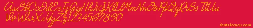 Gemmo Font – Orange Fonts on Red Background