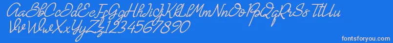 Gemmo Font – Pink Fonts on Blue Background