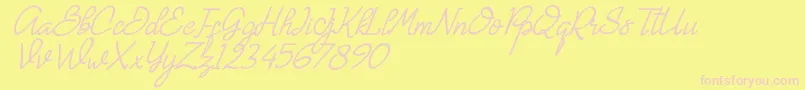Gemmo Font – Pink Fonts on Yellow Background