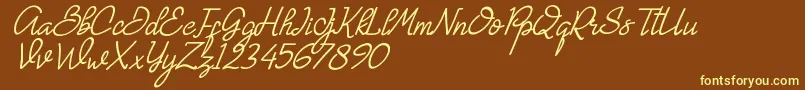 Gemmo Font – Yellow Fonts on Brown Background