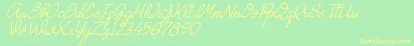 Gemmo Font – Yellow Fonts on Green Background