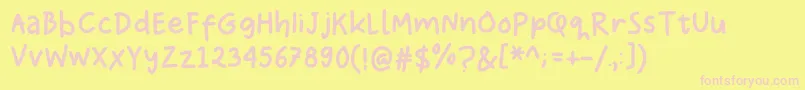Gempita Font – Pink Fonts on Yellow Background