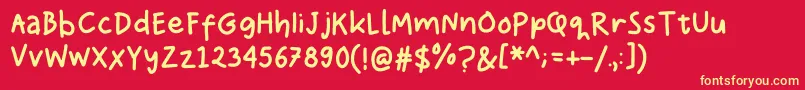 Gempita Font – Yellow Fonts on Red Background