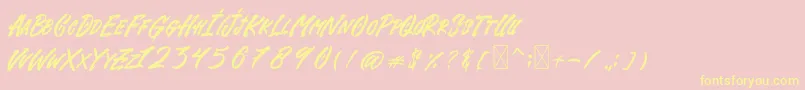 Gendry Font – Yellow Fonts on Pink Background