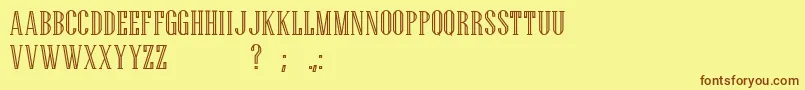 Generalissimo FREE FOR PERSONAL USE ONLY Font – Brown Fonts on Yellow Background