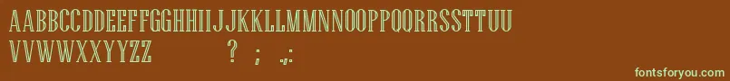 Generalissimo FREE FOR PERSONAL USE ONLY Font – Green Fonts on Brown Background