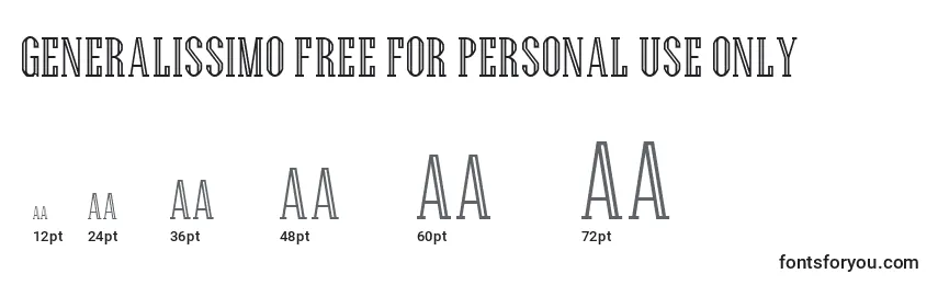 Generalissimo FREE FOR PERSONAL USE ONLY Font Sizes