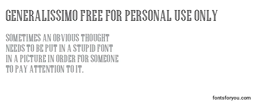 Schriftart Generalissimo FREE FOR PERSONAL USE ONLY