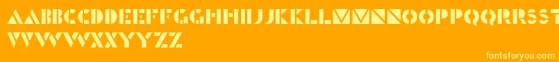 Generals Font – Yellow Fonts on Orange Background