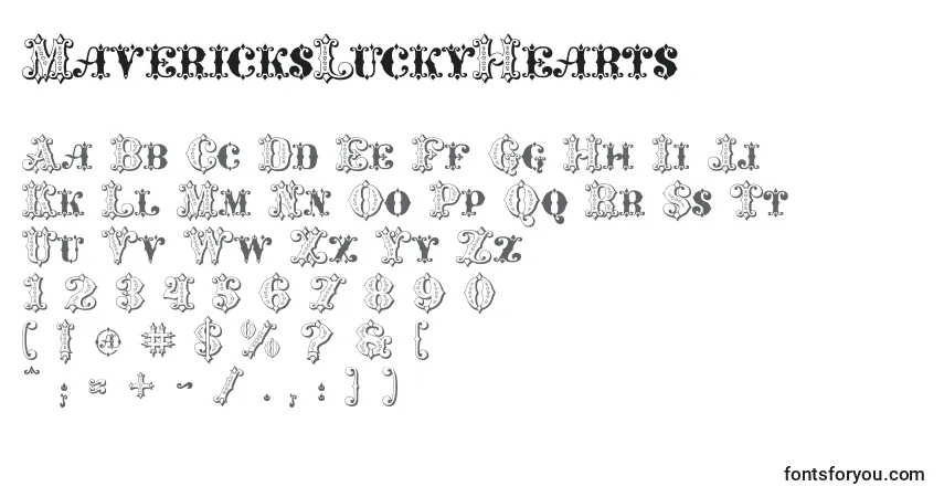 Fuente MavericksLuckyHearts - alfabeto, números, caracteres especiales