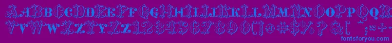 MavericksLuckyHearts Font – Blue Fonts on Purple Background