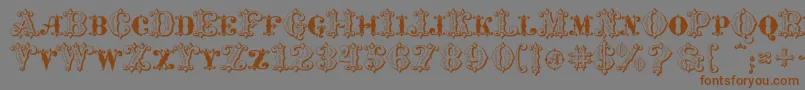 MavericksLuckyHearts Font – Brown Fonts on Gray Background