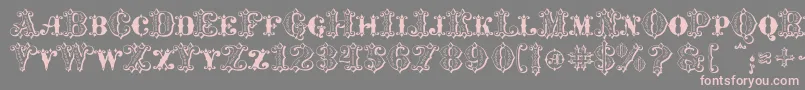 MavericksLuckyHearts Font – Pink Fonts on Gray Background