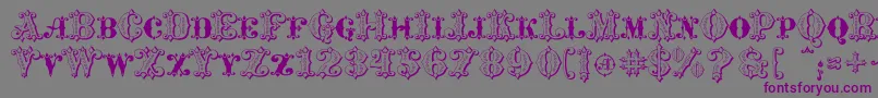 MavericksLuckyHearts Font – Purple Fonts on Gray Background