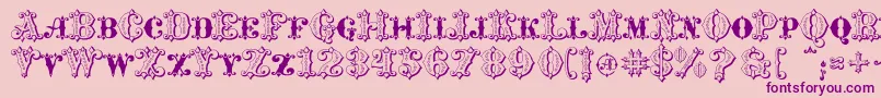 MavericksLuckyHearts Font – Purple Fonts on Pink Background