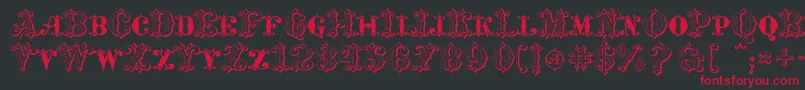 MavericksLuckyHearts Font – Red Fonts on Black Background