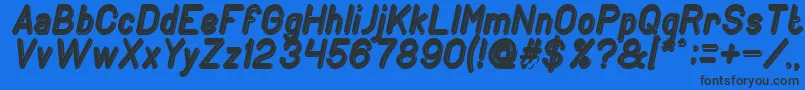 フォントGENERATION Bold Italic – 黒い文字の青い背景
