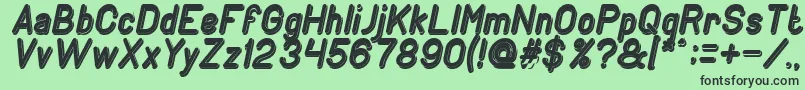 フォントGENERATION Bold Italic – 緑の背景に黒い文字