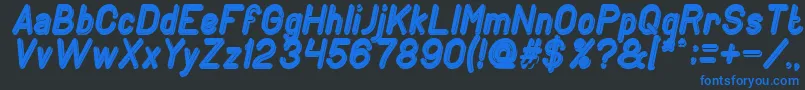 Fonte GENERATION Bold Italic – fontes azuis em um fundo preto