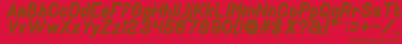 フォントGENERATION Bold Italic – 赤い背景に茶色の文字