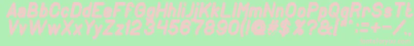 GENERATION Bold Italic-fontti – vaaleanpunaiset fontit vihreällä taustalla
