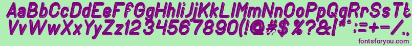 GENERATION Bold Italic Font – Purple Fonts on Green Background