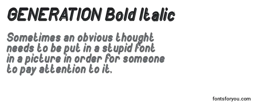 GENERATION Bold Italic Font