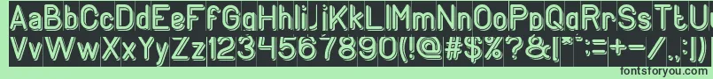 フォントGENERATION Inverse – 緑の背景に黒い文字