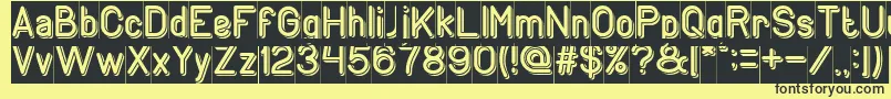 GENERATION Inverse-fontti – mustat fontit keltaisella taustalla