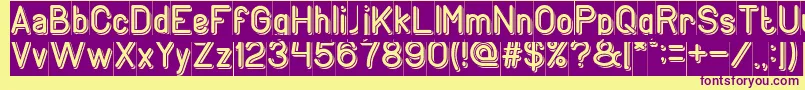 GENERATION Inverse-Schriftart – Violette Schriften auf gelbem Hintergrund