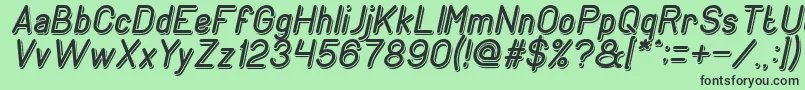 GENERATION Italic Font – Black Fonts on Green Background