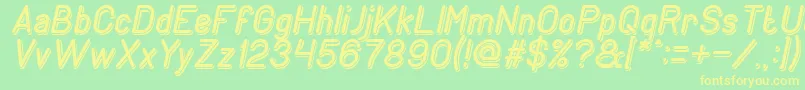 GENERATION Italic Font – Yellow Fonts on Green Background