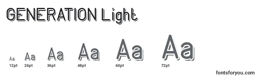 Размеры шрифта GENERATION Light