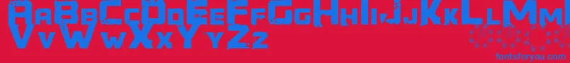 Generator REX-Schriftart – Blaue Schriften auf rotem Hintergrund