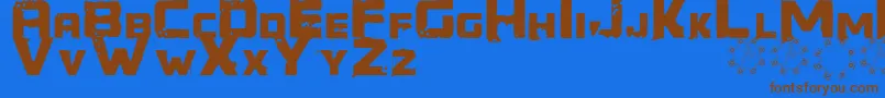 Generator REX Font – Brown Fonts on Blue Background