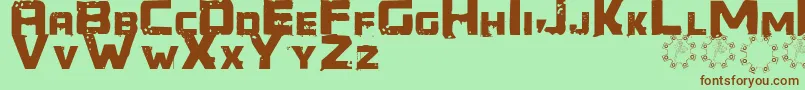 Generator REX-Schriftart – Braune Schriften auf grünem Hintergrund