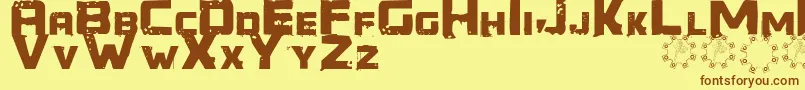 Generator REX Font – Brown Fonts on Yellow Background