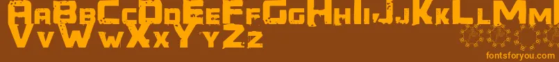 Generator REX Font – Orange Fonts on Brown Background