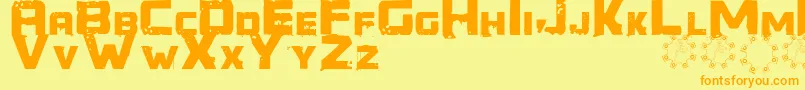 Generator REX Font – Orange Fonts on Yellow Background
