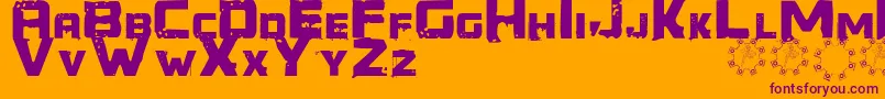 Generator REX Font – Purple Fonts on Orange Background