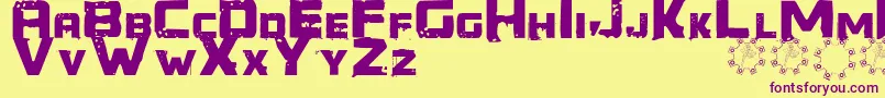 Czcionka Generator REX – fioletowe czcionki na żółtym tle