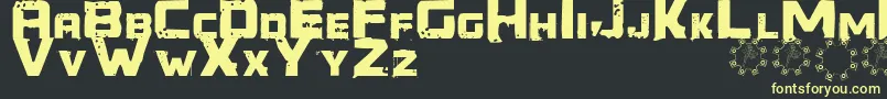 Generator REX-Schriftart – Gelbe Schriften auf schwarzem Hintergrund