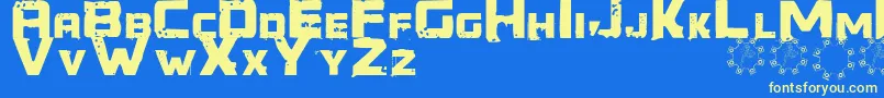 Generator REX Font – Yellow Fonts on Blue Background