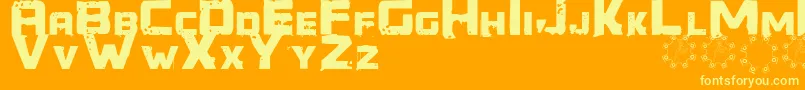 Generator REX Font – Yellow Fonts on Orange Background