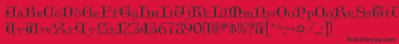 フォントGenericUncialsSnowCapped – 赤い背景に黒い文字