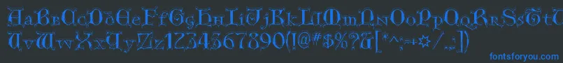GenericUncialsSnowCapped Font – Blue Fonts on Black Background