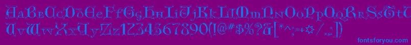 GenericUncialsSnowCapped Font – Blue Fonts on Purple Background