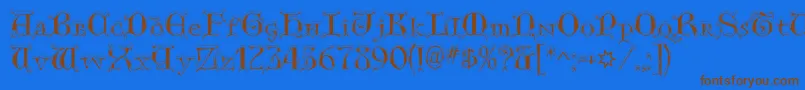 GenericUncialsSnowCapped Font – Brown Fonts on Blue Background